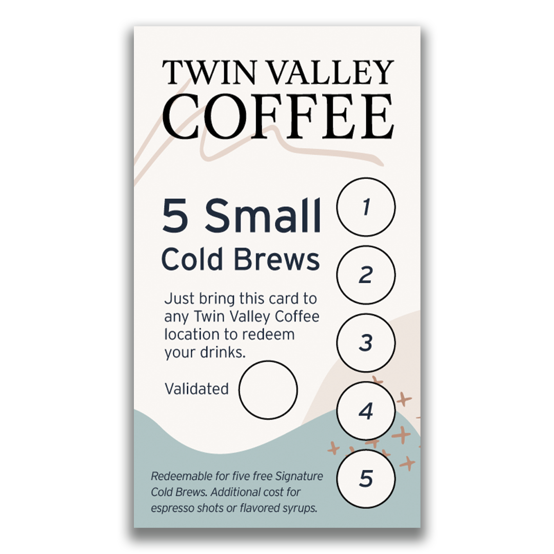 Small Cold Brew Gift Cards – Twin Valley Coffee Fundraiser